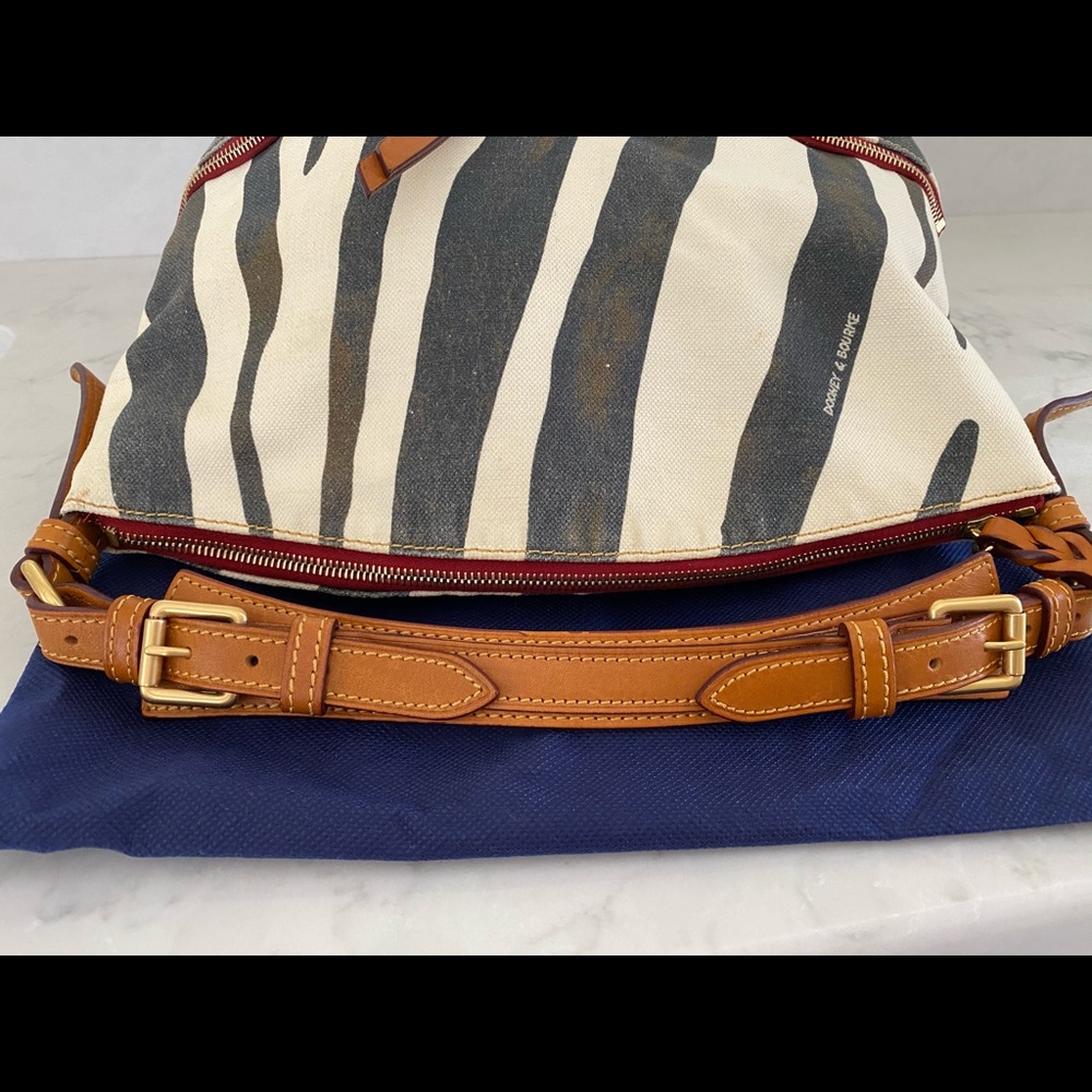 Authentic Dooney & Bourke Zebra Print Canvas Bag - image 3